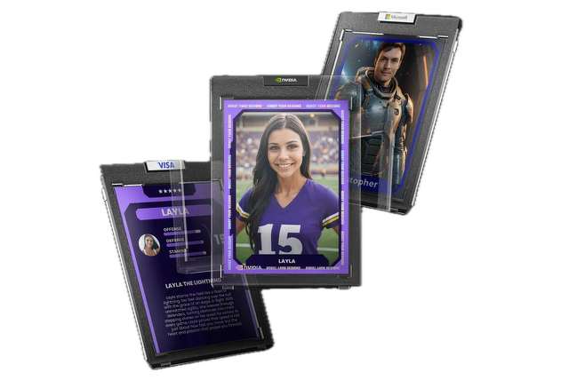 Trading Cards AI AI fot&oacute;&eacute;lm&eacute;ny interakt&iacute;v technol&oacute;gia trading card wow-&eacute;lm&eacute;ny rendezv&eacute;ny exp&oacute; c&eacute;ges esem&eacute;ny k&ouml;z&ouml;ss&eacute;gi eml&eacute;k vizu&aacute;lis gyűjtői photobooth mesters&eacute;ges intelligencia event szelfi